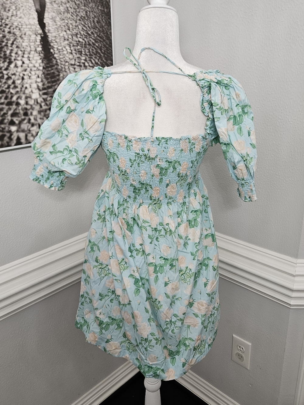 Hill House Athena Nap Dress in "Blue Roses Poplin" size small NWOT - Picture 11 of 12